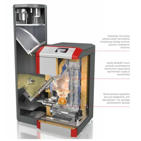WINDHAGER BioWIN 2 Touch Klassik 10 kW kocioł na pellet z zasobnikiem 100 kg
